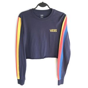 COPY - Vans navy cropped long sleeve w/ stripes! …